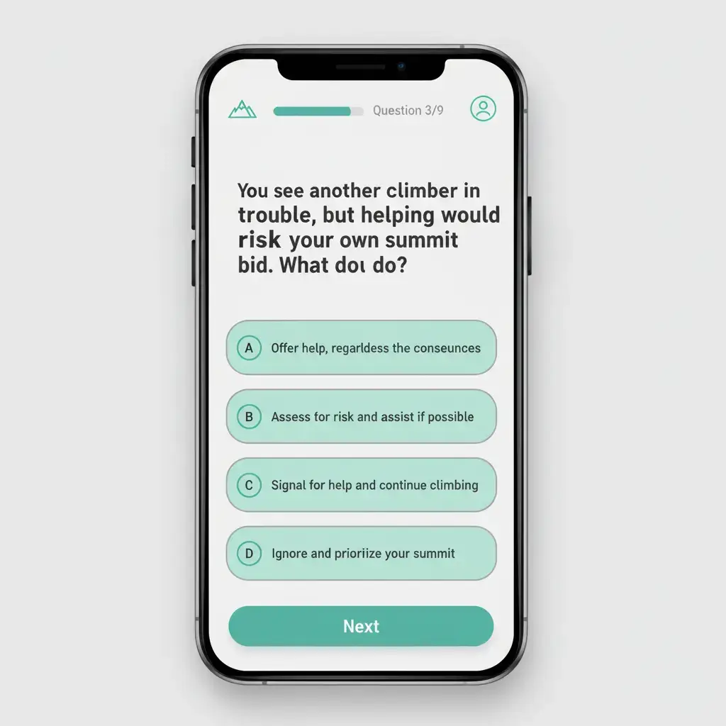 Everest quiz interface